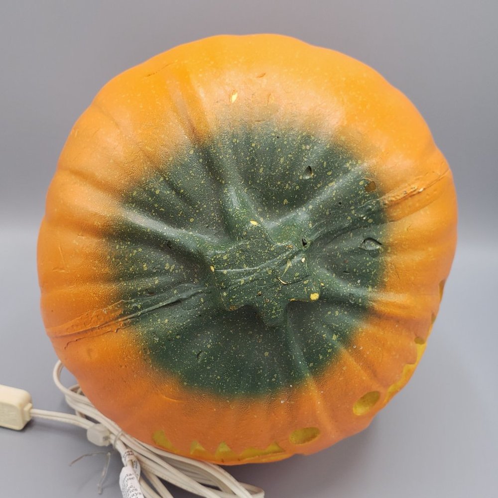 Vtg 1995 Halloween Lighted Jack-o-Lantern Pumpkin Foam Blow Mold 9" Trendmasters - Picture 6 of 12